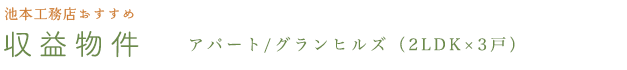 収益物件/アパート/グランヒルズ（2LDK×3戸）
